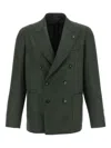 Tagliatore Double Breased Bottoned Blazer Montecarlo In Green