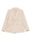 Tagliatore Double-breasted Blazer In Neutral