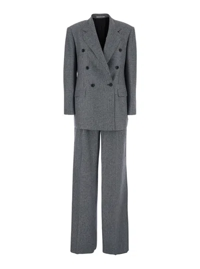 Tagliatore Double Breasted Blazer In Gray