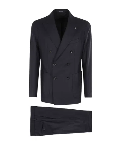 TAGLIATORE DOUBLE-BREASTED BLAZER AND TROUSERS SET