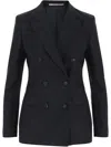 Tagliatore Stretch Wool Double-breasted Jacket In Black