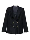Tagliatore Wool Double-breasted Jacket In Black