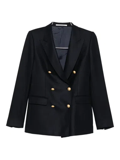 Tagliatore Double-breasted Blazer In Black