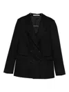 Tagliatore Double-breasted Camel Wool Blazer Clothing In Black