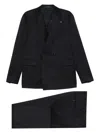 Tagliatore Double-breasted Suit In Virgin Wool In Black
