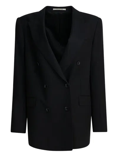 Tagliatore Double-breasted Blazer In Black