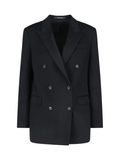 Tagliatore Double-breasted Blazer In Mud