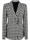 Tagliatore Double Breasted Checked Jacket With Notched Lapels In Black