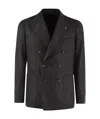 Shop Tagliatore Double-breasted Tailored Jacket In Black