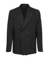 Tagliatore Double-breasted Jacket In Black In Black