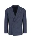 Tagliatore Tailored Double-breasted Jacket Front Pockets In Blu