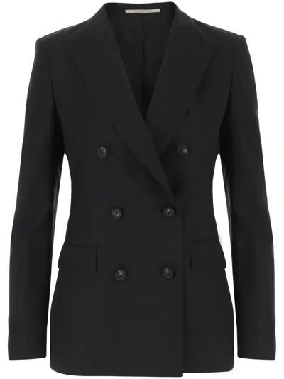 Tagliatore Double-breasted Blazer In Black