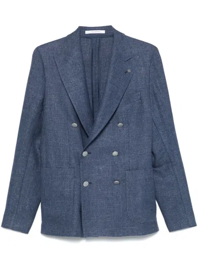 Tagliatore Double-breasted Blazer In Blue