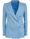 Tagliatore Jacket Double-breasted  J-parigi In Cady In Blue