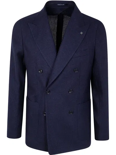 Tagliatore Double-breasted Blazer In Blue