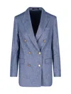 Tagliatore Tailored Jacket Double-breasted Design In Blue