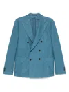 Tagliatore 'montecarlo' Blazer In Textured Fabric In Blue