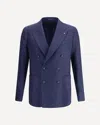 Tagliatore Double-breasted Long-sleeve Blazer In Blue