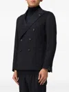 Tagliatore Double-breasted Jacket Peak Lapels In Blue