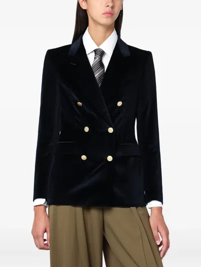 Tagliatore Double-breasted Blazer In Blue