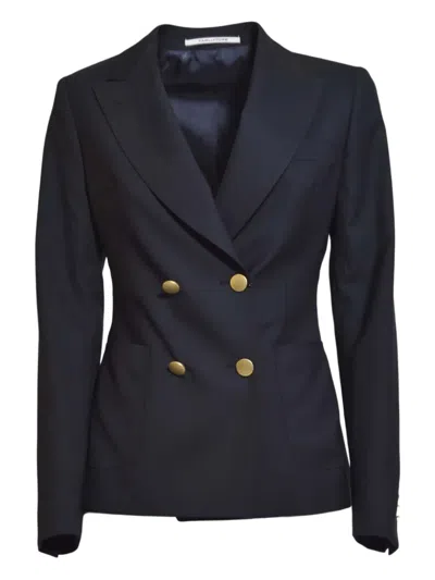 Tagliatore Double-breasted Blazer In Blue