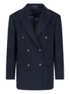 Tagliatore Tailored Black Jacket With Classic Collar And Minimalistic Design In Blue