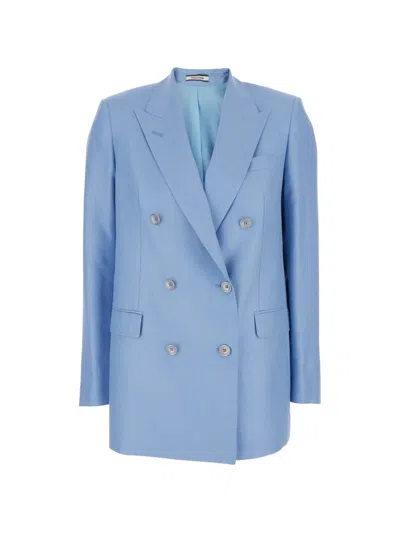 Tagliatore Double-breasted Blazer In Blue