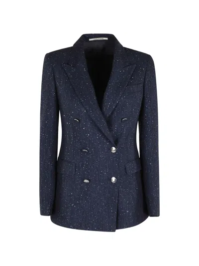 Tagliatore Double-breasted Blazer In Blue