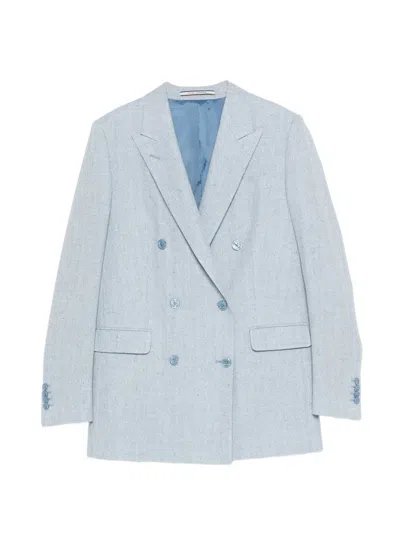 Tagliatore Double-breasted Blazer In Blue