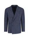 Tagliatore Tailored Double-breasted Jacket Front Pockets In Blue