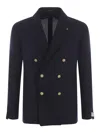 Tagliatore Long-sleeved Casual Jacket In Blue