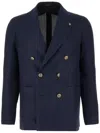 Shop Tagliatore Double-breasted Blazer In Blue