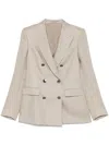 Tagliatore Double-breasted Blazer In Brown