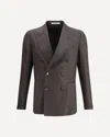 Tagliatore Double-breasted Patch-pocket Blazer In Brown