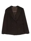 Tagliatore Double-breasted Blazer In Brown