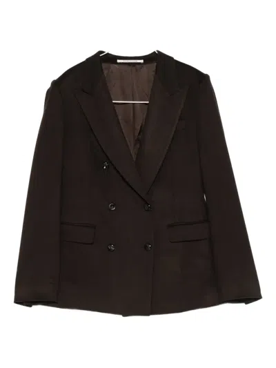 Tagliatore Double-breasted Blazer In Brown