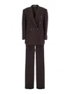 Tagliatore Double-breasted Notched Suit In Brown