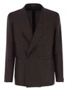 Tagliatore Double-breasted Jacket In Brown