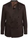 Tagliatore Double-breasted Blazer In Brown