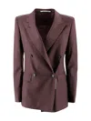 Tagliatore Tailored Jacket With Back Vent And Flap Pockets In Burgundy