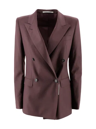 Tagliatore Double-breasted Blazer In Burgundy