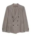 Tagliatore Double-breasted Wool And Silk Jacket In Gray