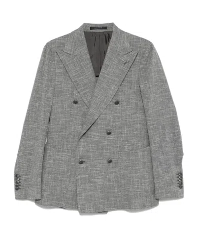 Tagliatore Double-breasted Blazer In Gray