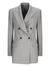 Tagliatore Double-breasted Blazer In Gray