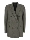 Tagliatore Jasmine Double-breasted Blazer In Houndstooth Wool In Gray