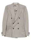 Tagliatore Double-breasted Blazer In Gray