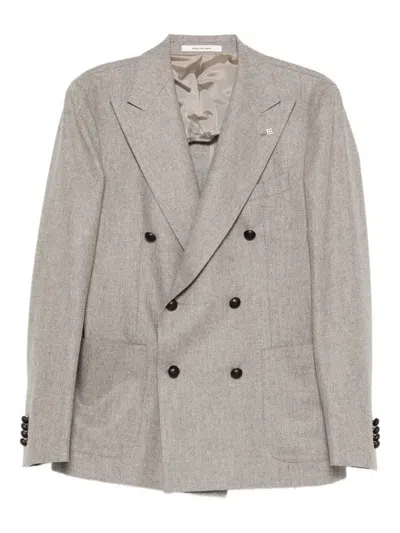 Tagliatore Double-breasted Blazer In Gray