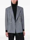 Tagliatore Double-breasted Prince Of Wales Jacket In Gray