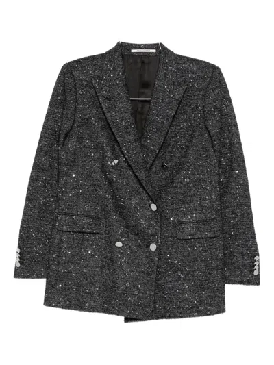 Tagliatore Double-breasted Blazer In Gray