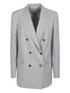 Tagliatore Double-breasted Blazer In Gray